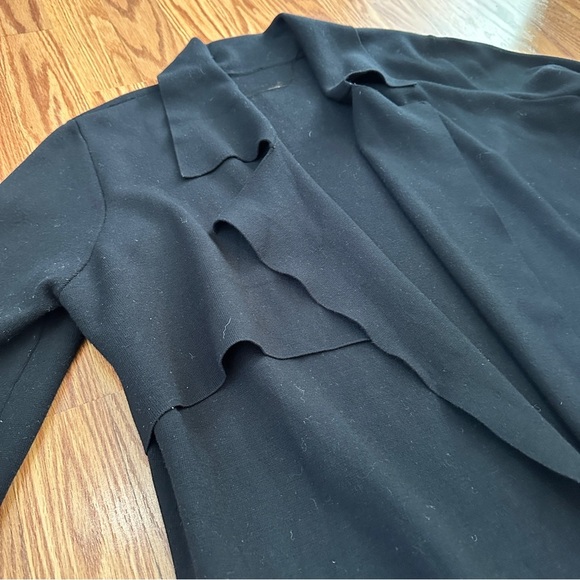 Soia & Kyo Black Long Waterfall Collar Coat Lightweight Drape Jacket Size M - Picture 15 of 16